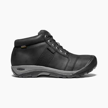 KEEN Austin Waterproof - Cierne Casual Obuv Panske, KEEN027